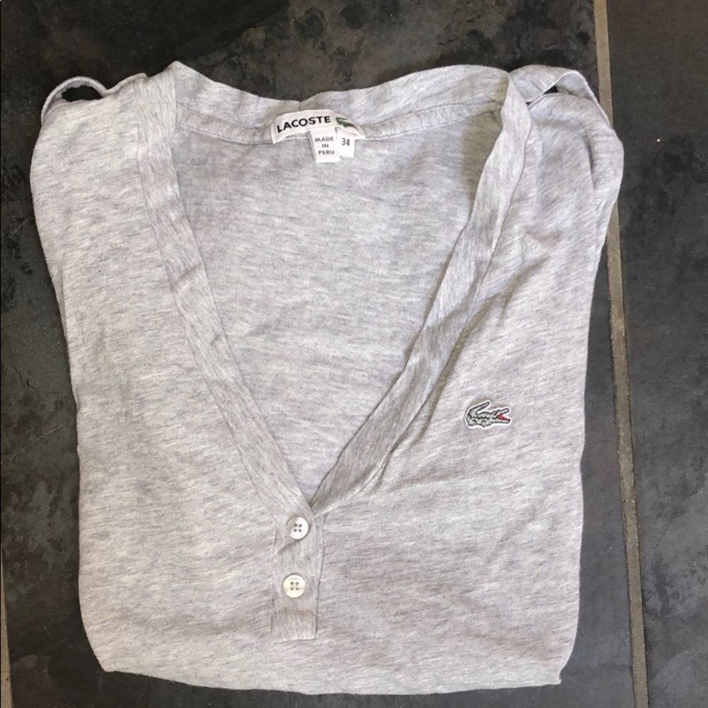 Women’s gray lacoste t shirt